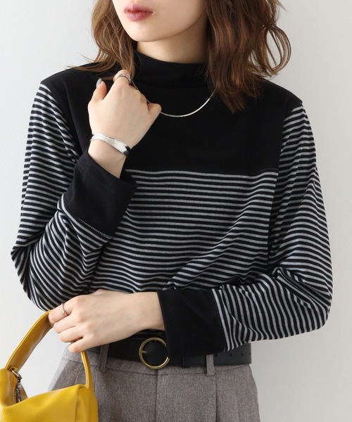 tシャツ BRODIAEA 起毛ボーダープルオーバー レディース tシャツ BRODIAEA 起毛ボーダープルオーバー レディース