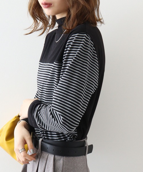 tシャツ BRODIAEA 起毛ボーダープルオーバー レディース tシャツ BRODIAEA 起毛ボーダープルオーバー レディース