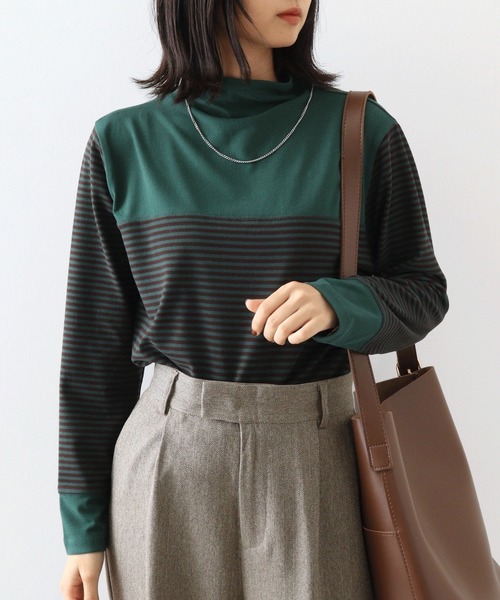 tシャツ BRODIAEA 起毛ボーダープルオーバー レディース tシャツ BRODIAEA 起毛ボーダープルオーバー レディース