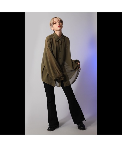 ブラウス シャツ RADIO EVA A177 EVANGELION Sheer Shirt レディース メンズ RADIO EVA ブラウス シャツ A177 EVANGELION Sheer Shirt