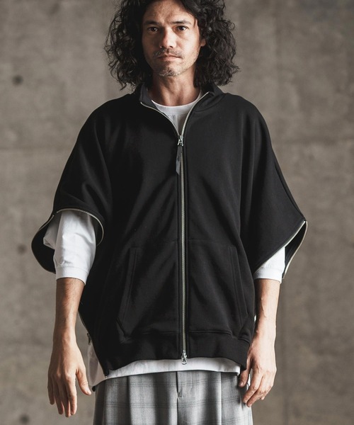 GLIMCLAP ベスト ジレ mcg3394- Zipper design sweatshirt vest