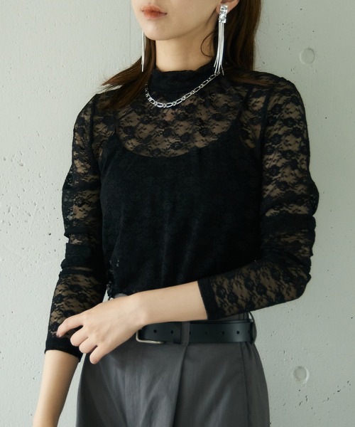 TODAYFUL - MEER.FLOWER LACE TOPS(BLK)メーア　フラワーレース Flower Lace Shiny Dress｜フラワーレースシャイニードレス – MARTE