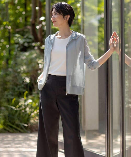SHEER COTTON2 ZIP HOODIE パーカー ジップアップ 長袖 薄手