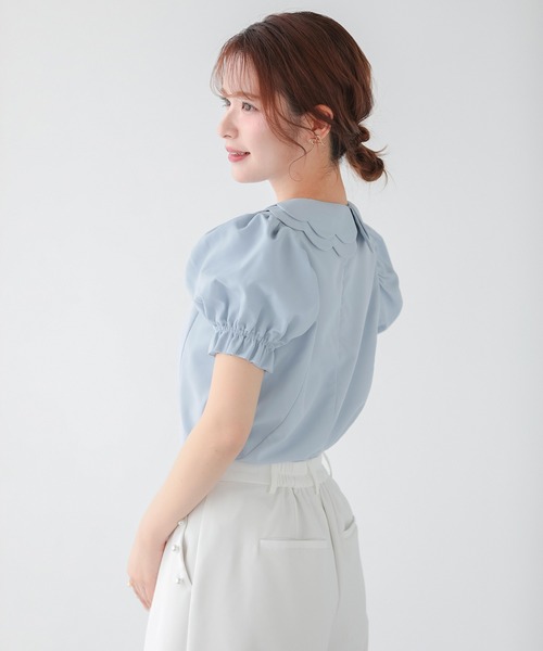 ブラウス シャツ 「ZOZO限定商品＆限定カラー」スカラップカラーパフスリーブブラウス レディース ZOZO限定商品＆限定カラー】スカラップカラーパフスリーブ