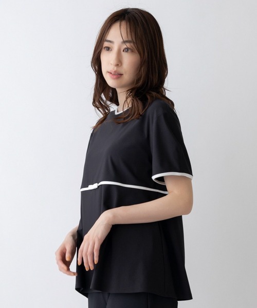 美品♪ソーノ リネンライク バックリボン 半袖ブラウス ブラウス 黒 pq7 SONO ソーノ リネンライク バックリボンブラウス - メルカリ