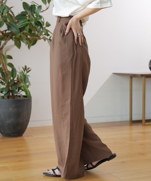LEPSIMタック付きワイドパンツ LEPSIM タックワイドパンツ 黒 L size - メルカリ