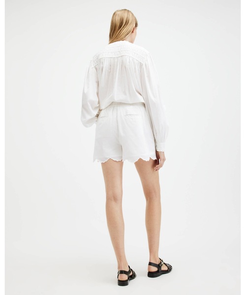 ALLSAINTS パンツ ETTI RELAXED FIT SCALLOP EDGE SHORTS