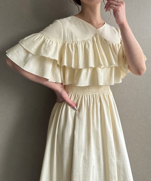 JEWELS Vネックフリルワンピース M 新品タグ付き JEWELS Vネックフリルワンピース M 新品タグ付き - メルカリ