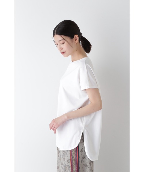 human woman / ヒューマンウーマン ◆フレンチスリーブ天竺Ｔシャツ human woman フレンチスリーブ天竺Tシャツ ホワイト