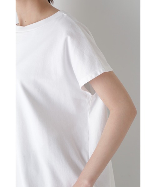 human woman / ヒューマンウーマン ◆フレンチスリーブ天竺Ｔシャツ human woman フレンチスリーブ天竺Tシャツ ホワイト