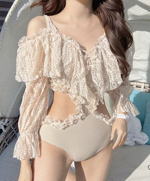 未使用！ANNAKE レース　ワンピース　水着　サイズ6 未使用！ANNAKE レース ワンピース 水着 サイズ6 - メルカリ