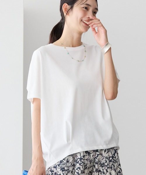 tシャツ アシンメトリータックプルオーバー レディース 接触冷感 アシメントリーフロントタックプルオーバー on4644641