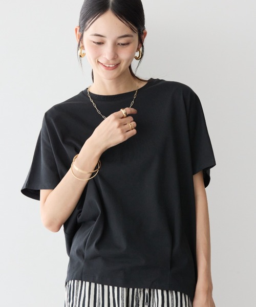 tシャツ アシンメトリータックプルオーバー レディース 接触冷感 アシメントリーフロントタックプルオーバー on4644641
