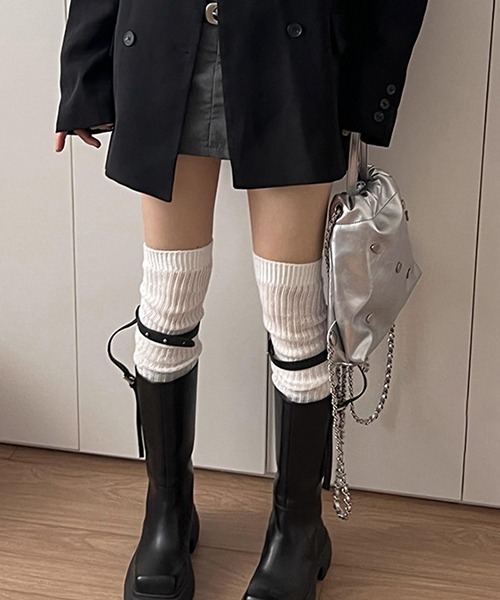 Chloeロングソックス c.u.l 靴下 リブニーハイソックス cula925 レディース