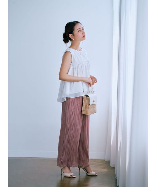 ブラウス シャツ シアーストライプバックリボンブラウス「低身長・小柄女性」 レディース ブラウス シャツ シアーストライプバックリボンブラウス「低身長
