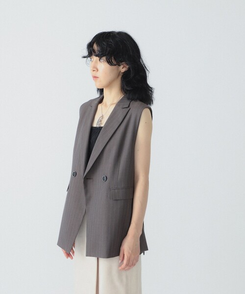 Ray BEAMS ベスト ジレ RBS / バック クロップド レディース