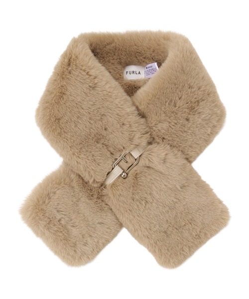 FURLA（フルラ） マフラー ストール フェイクファーマフラー ”バックル