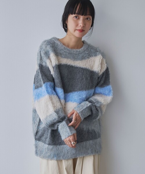 PAMM カラーブロック ニットセーター HeRIN.CYE（ヘリンドットサイ）の「Color block knit pullover