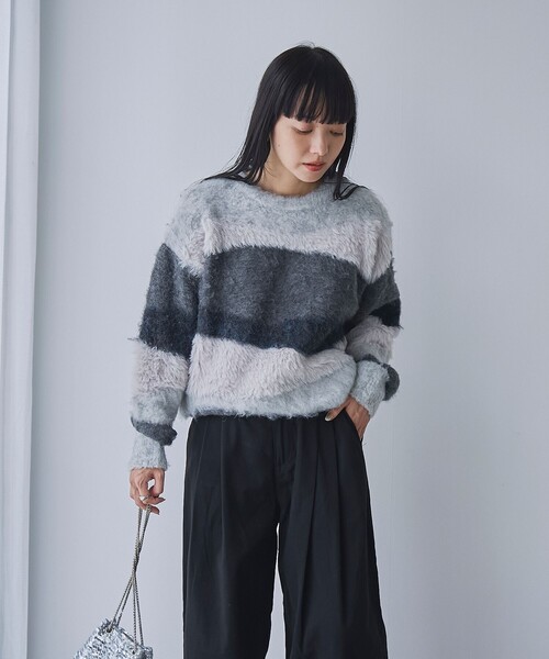 PAMM カラーブロック ニットセーター HeRIN.CYE（ヘリンドットサイ）の「Color block knit pullover