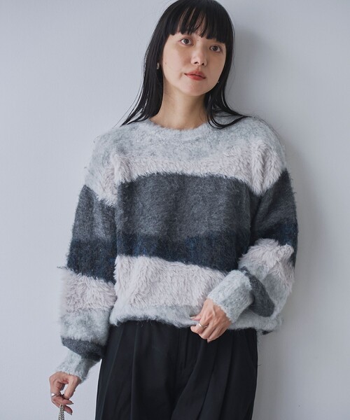 FURFUR カラーブロックLAMAセーター未使用 - メルカリ
