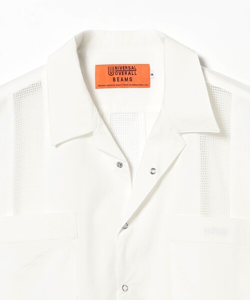 【WHITE】【別注】UNIVERSAL OVERALL / メッシュ キューバシャツ BEAMS（ビームス）【別注】UNIVERSAL OVERALL / メッシュ キューバ