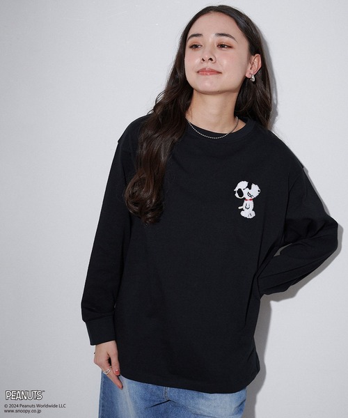PEANUTS tシャツ 「PEANUTS/ピーナッツ」スヌーピー/SNOOPY サガラ刺繍