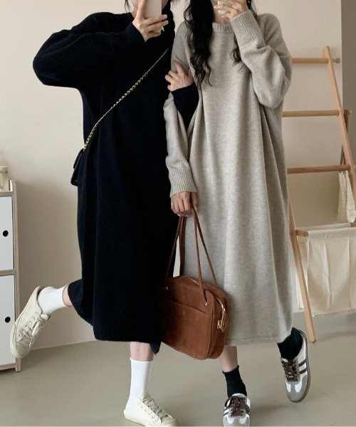 deux amour ワンピース クルーネックニットワンピース : ZOZOTOWN