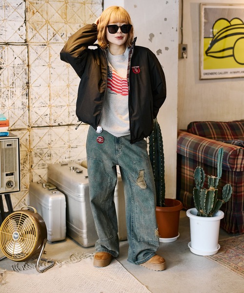 ブルゾン アウター 2wayリバーシブルチェックジャケット メンズ