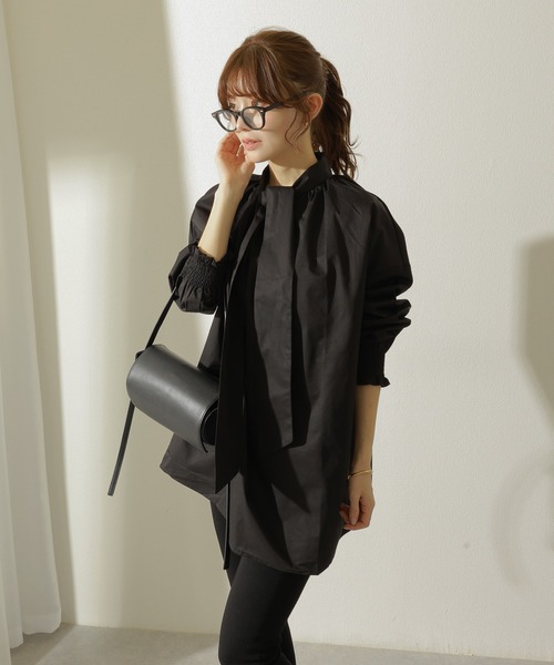 ohga GATHER BLOUSE ギャザーブラウス　ブラック gather blouse | ギャザーブラウス – Nos class