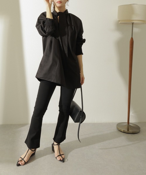 ohga GATHER BLOUSE ギャザーブラウス　ブラック gather blouse | ギャザーブラウス – Nos class