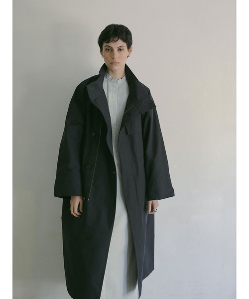 25SS【HER.】スタンドカラーロングコート HER. トレンチコート コート スタンドカラーロングコート レディース