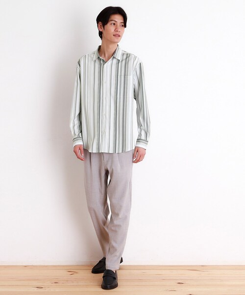 THE SHOP TK シャツ マルチストライプ長袖シャツ メンズ