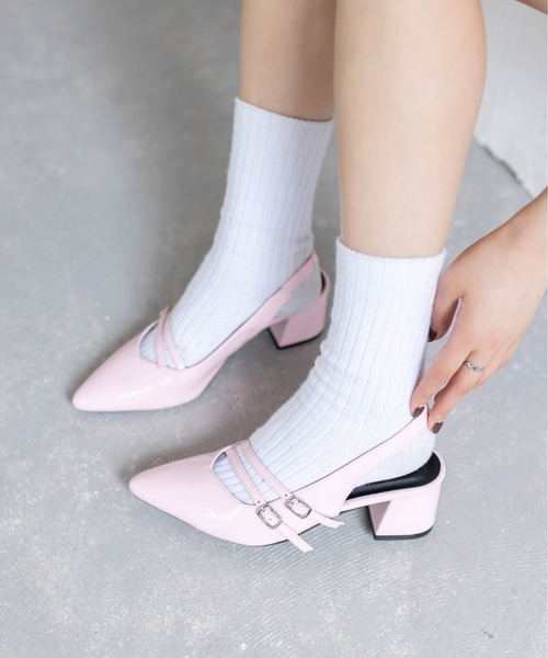 clear パンプス ミュール 「再入荷」ポインテッドトゥミュール