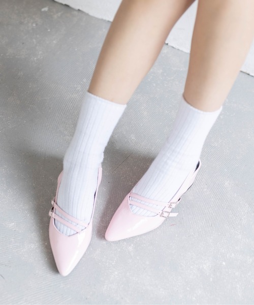 clear パンプス ミュール 「再入荷」ポインテッドトゥミュール
