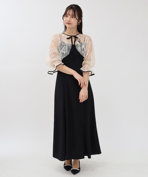 【新品未使用】Astoria odier 線描き刺繍ボレロ×キャミワンピース TRUDEA ドレス 線描刺繍ボレロ×キャミワンピース : ZOZOTOWN