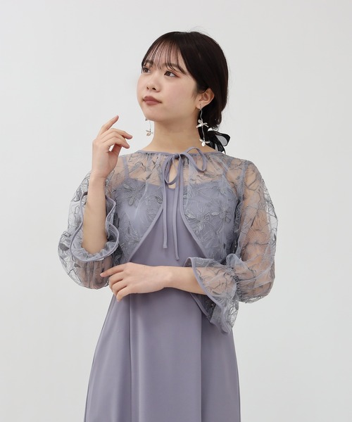 【新品未使用】Astoria odier 線描き刺繍ボレロ×キャミワンピース 線描き刺繍ボレロ×キャミワンピース