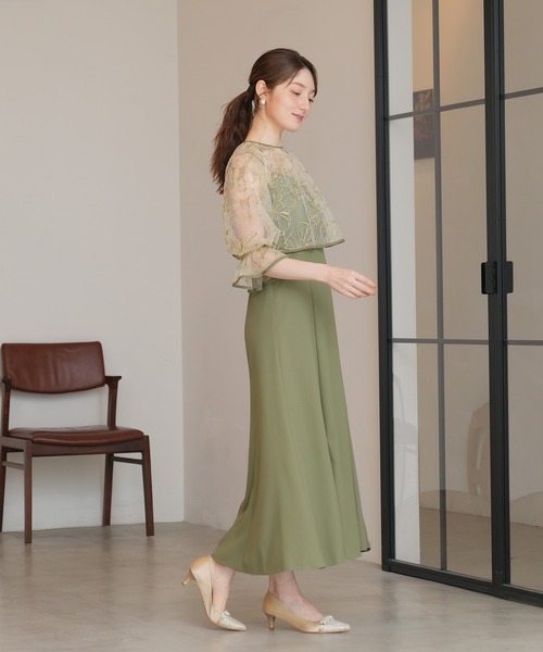 TRUDEA（トルディア） ドレス 線描刺繍ボレロ×キャミワンピース