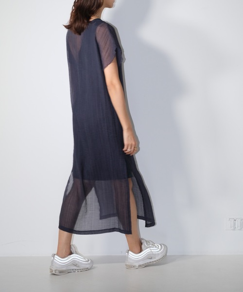 Cielワンピース CIEL'AIR（シエルエアー） ワンピース 半袖 Sheer Pleats Dress Set