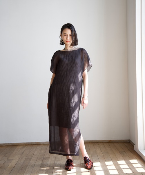 CIEL'AIR（シエルエアー） ワンピース 半袖 Sheer Pleats Dress Set