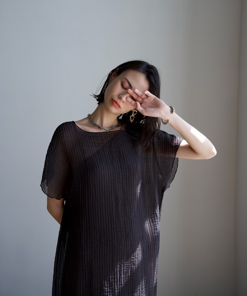 CIEL'AIR（シエルエアー） ワンピース 半袖 Sheer Pleats Dress Set