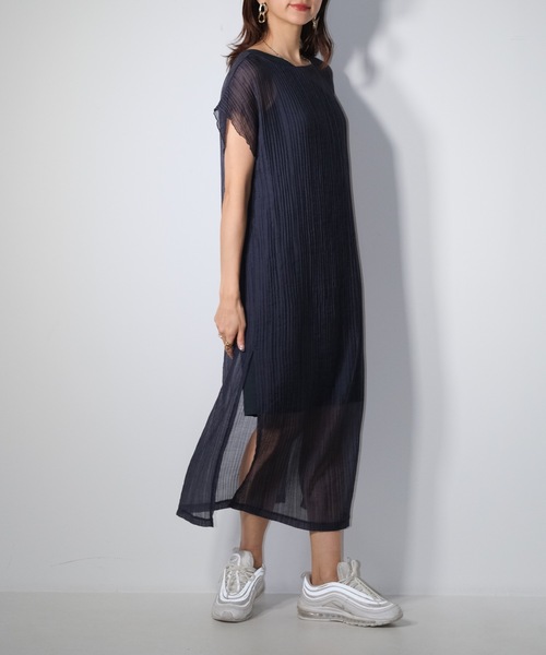 CIEL'AIR（シエルエアー） ワンピース 半袖 Sheer Pleats Dress Set