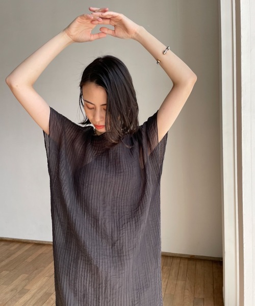 CIEL'AIR（シエルエアー） ワンピース 半袖 Sheer Pleats Dress Set