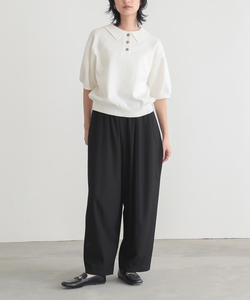 ポロシャツ ポロ 「WEB限定」・「サステナブル」ニットポロTEE レディース ADAM ET ROPE' ポロシャツ ポロ 「WEB限定」・「サステナブル