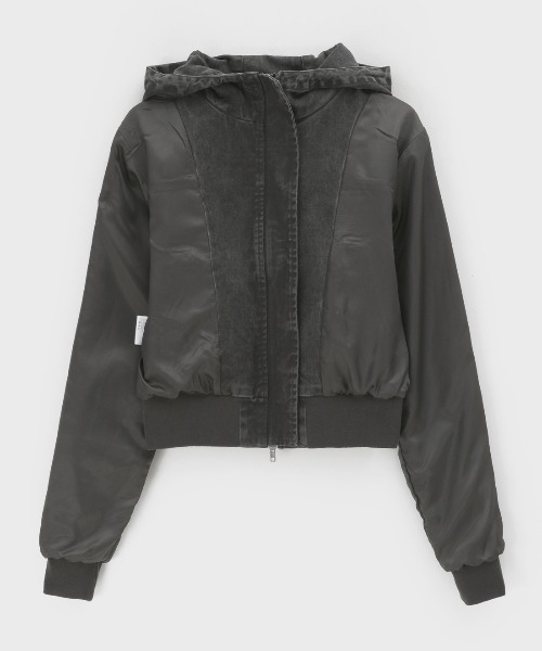 ★BLACKUP★ コットンウォッシュフードジャケット 2色 BLACKUP ブルゾン アウター 「MADE」 フンプコットンウォッシュ