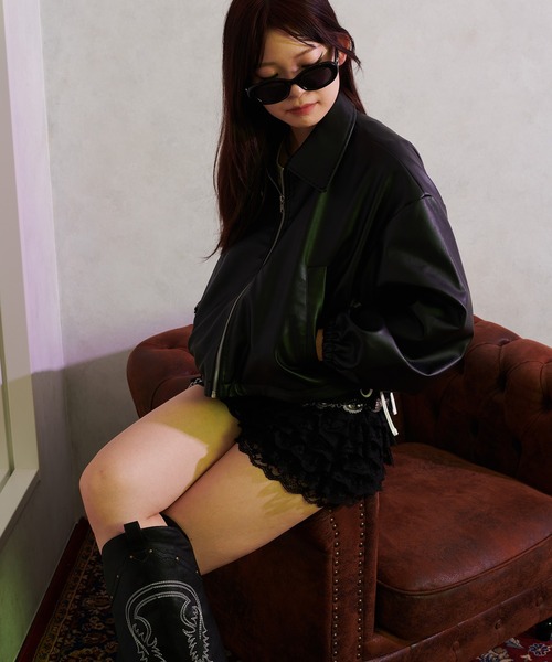 「sedacle girl」 ブルゾン FREE ブラック レディース_画像2