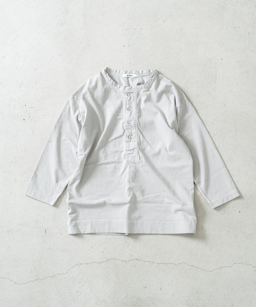 tシャツ ドライ度詰天竺7分袖ヘンリーネックプルオーバー レディース
