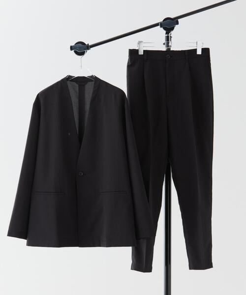 【CTHY】 ノーカラージャケット ブラックセットアップ セール】WEGO/【CTHY×THE STANDARD】ノーカラージャケット