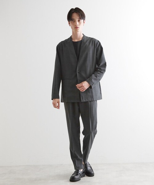 新品　tk.タケオキクチ 5分袖ノーカラーセットアップ tk.TAKEO KIKUCHI（ティーケータケオキクチ）の「◇2.5マイル