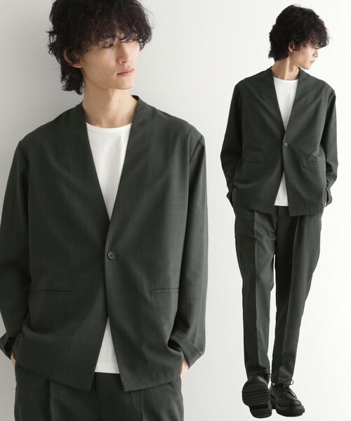 SUAVELE 】【完売品】 ブラック ノーカラージャケットセットアップ