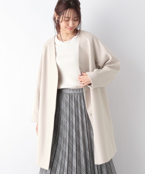 「GLOBAL WORK」 ノーカラーコート MEDIUM ベージュ系その他 レディース_画像5